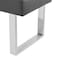 Armen Living Amanda Contemporary Dining Bench in Gray Faux Leather and Chrome Finish LCAMBEGRBCH - alternate 2